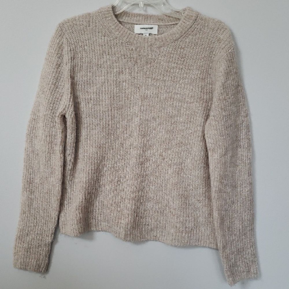 Banana Republic Sweater Womens M Rib Knit Alpaca Blend Lightweight Neutral Basic